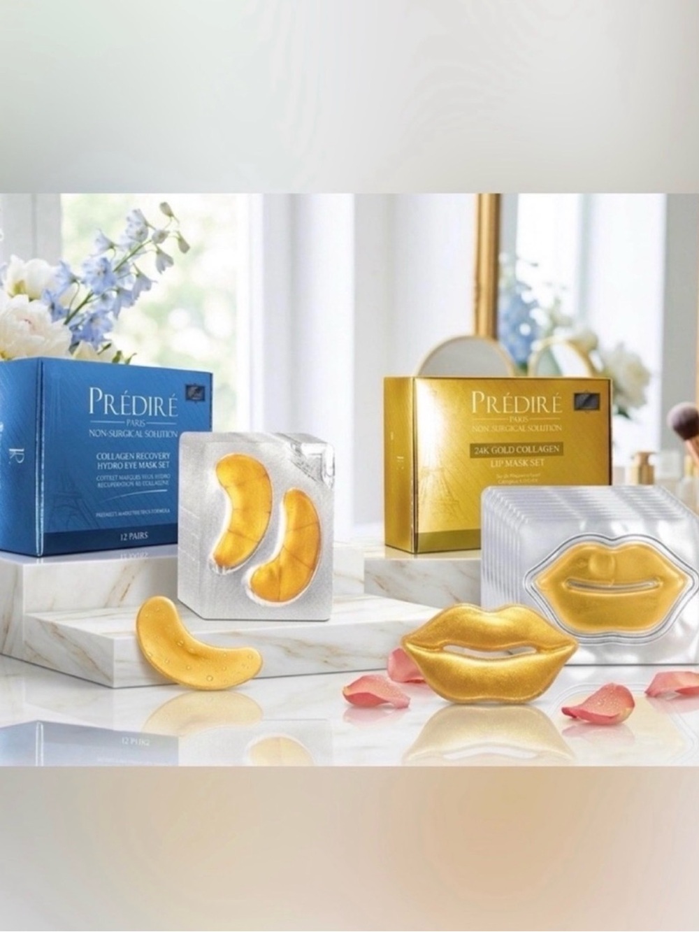 🔥Predire 24K Gold BUNDLE🔥 Lip Mask Set (12) & Eye Mask Set (10) - Retail $1150